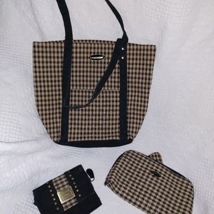 Longaberger purse w/cosmetic bag and wallet